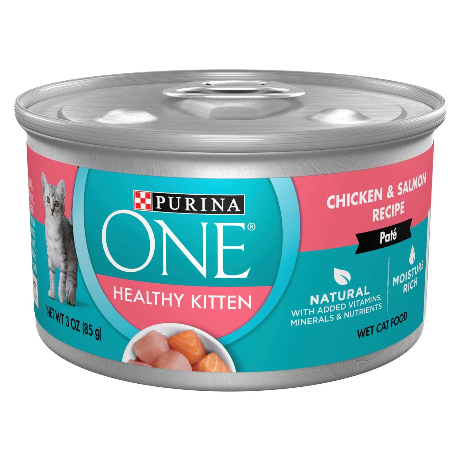 Purina ONE Healthy Kitten Grain Free Chicken & Salmon Pate Wet Cat Food - Healthber