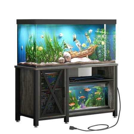 Dextrus Heavy Duty Metal Aquarium Stand with Power Outlets Suitable for 55-75 Gallon Fish Tank Stand - Healthber