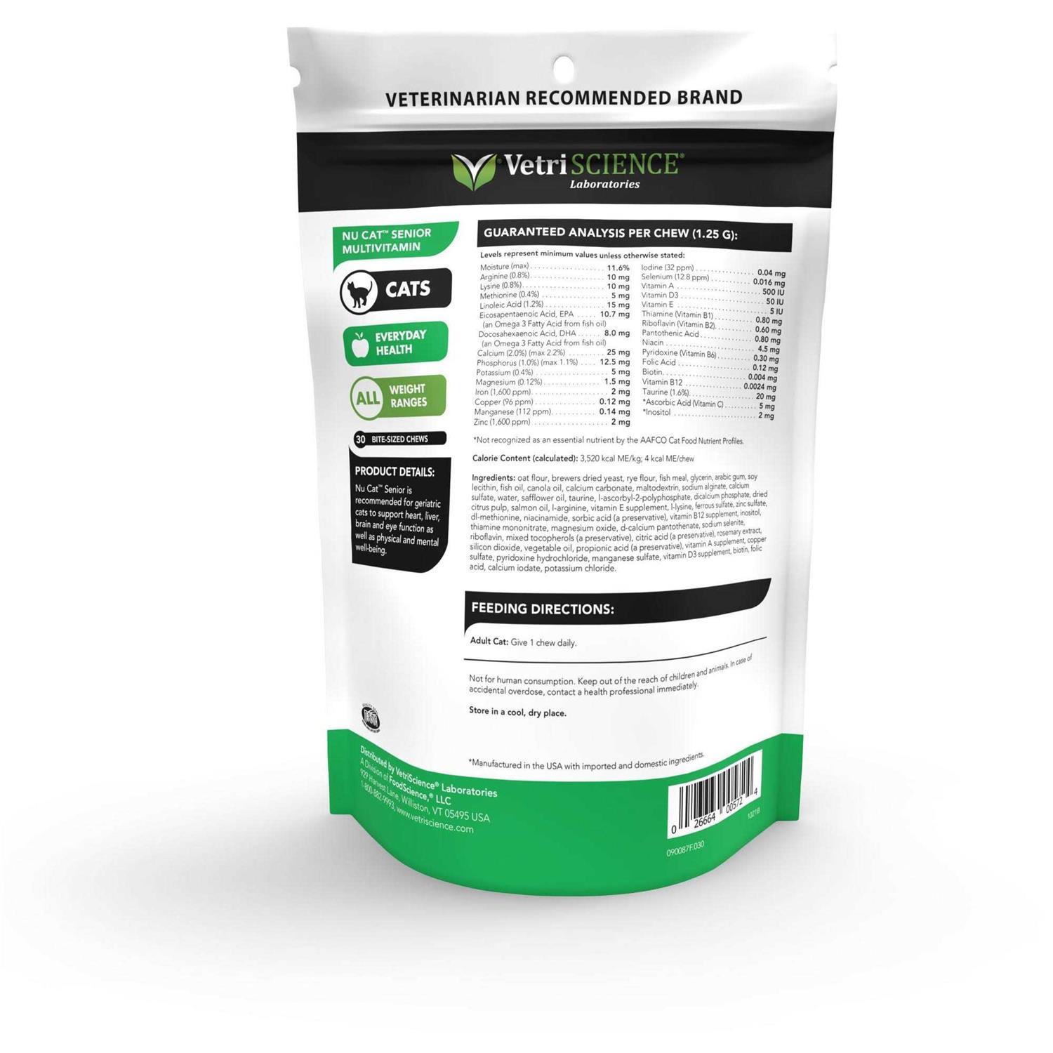 VetriScience NuCat Senior Cat Multivitamin - Healthber