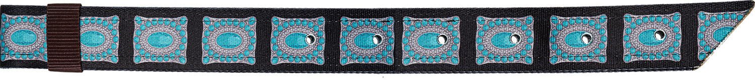 Turquoise Concho Print Off Billet w/ Keeper - Healthber