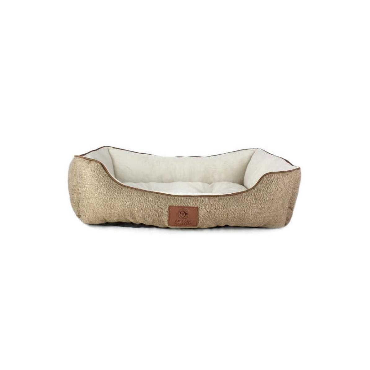 American Kennel Club Taupe Herringbone Cuddler Pet Bed - Healthber