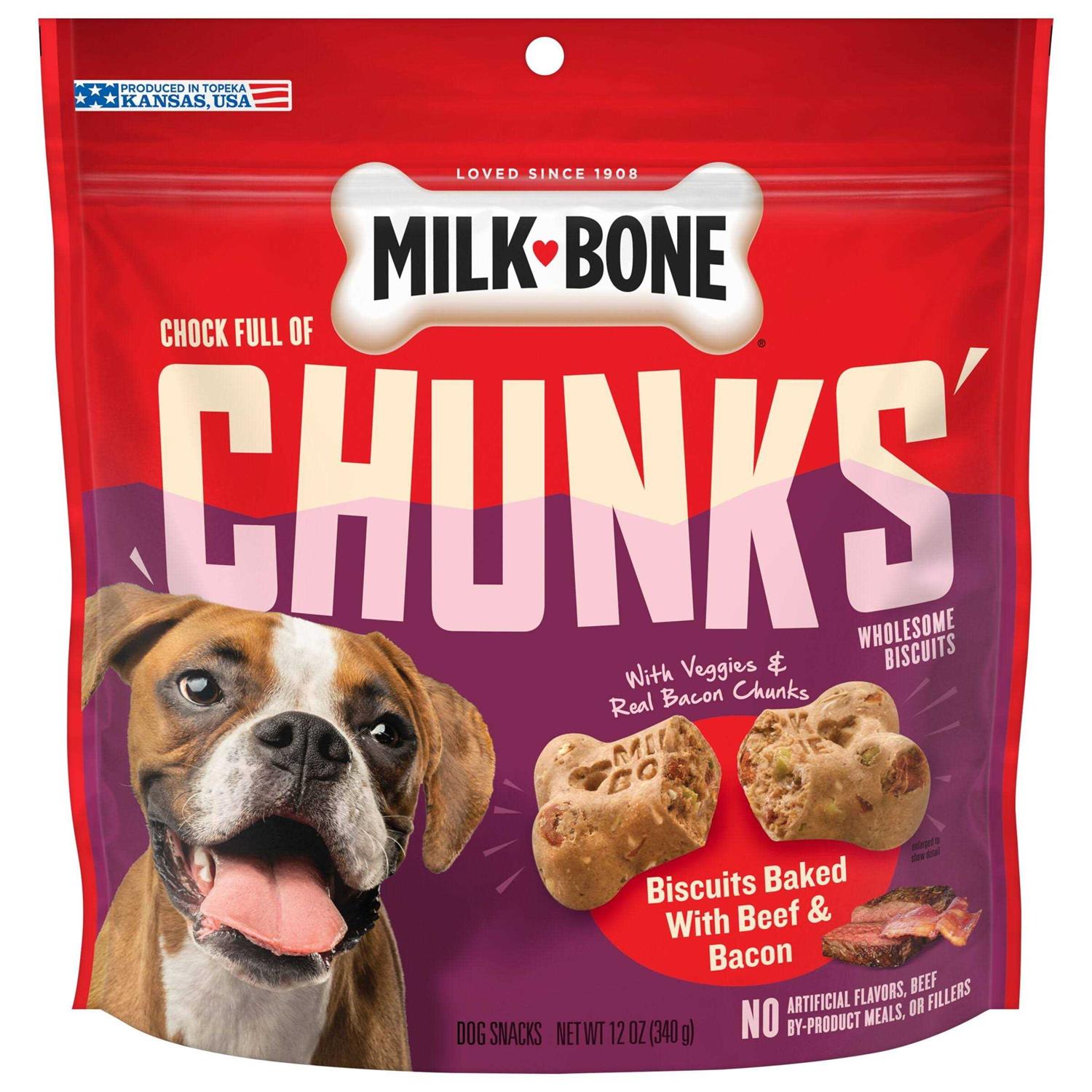 Milk-Bone Chock Full of Chunks Bacon Dog Treats - Healthber
