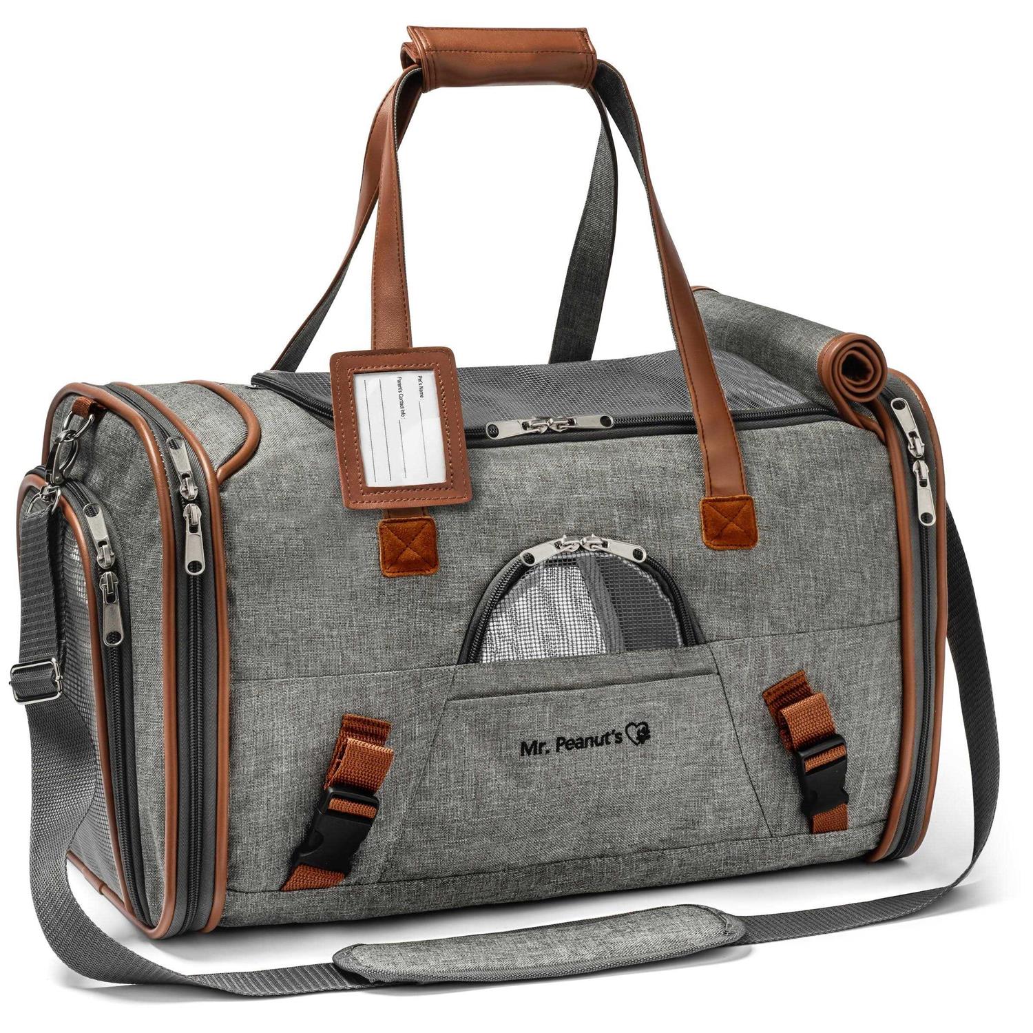 Mr. Peanut’s Airline Approved Soft Sided Pet Carrier Low Profile Gold Series Tote - Healthber
