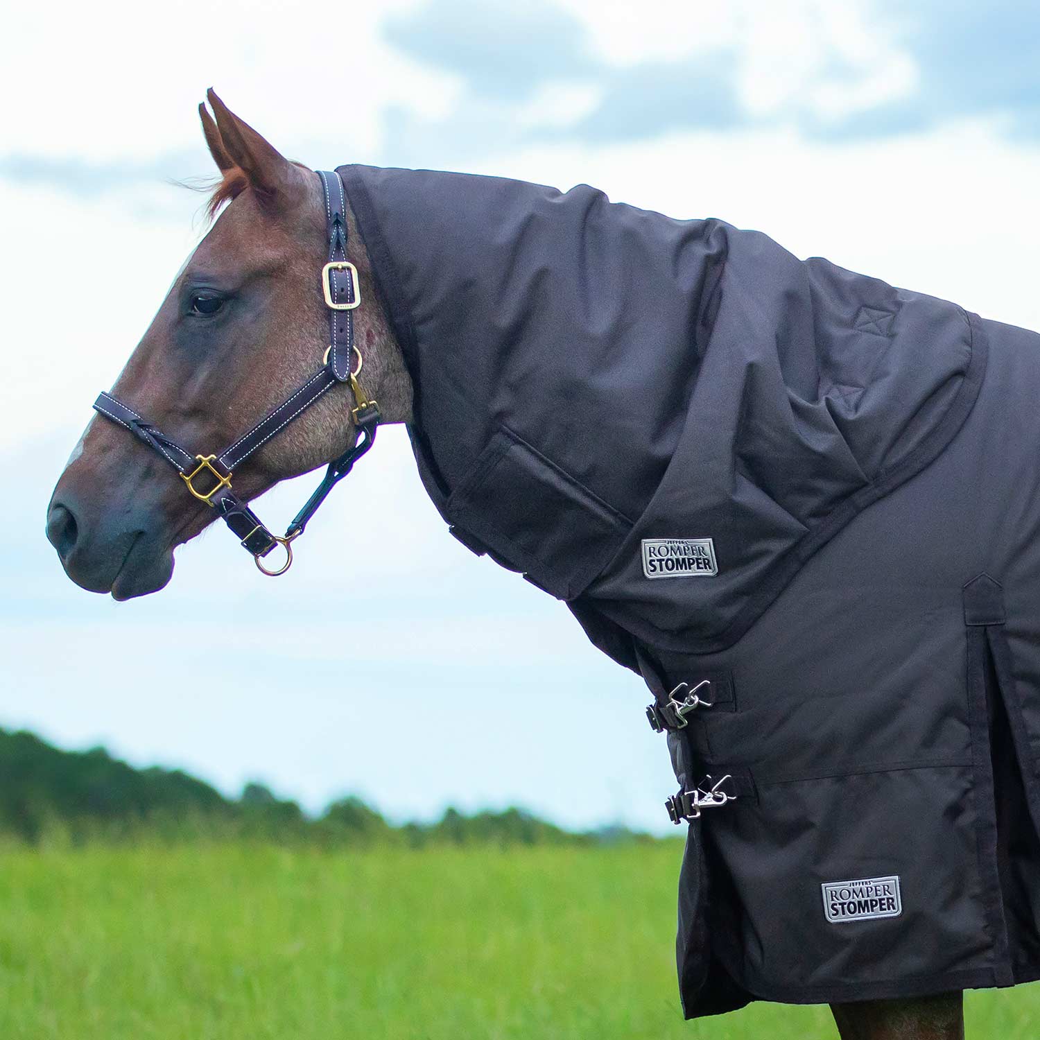 Romper Stomper Neck Rug for Horses, 1680D, 240g Fill, Brown - Healthber