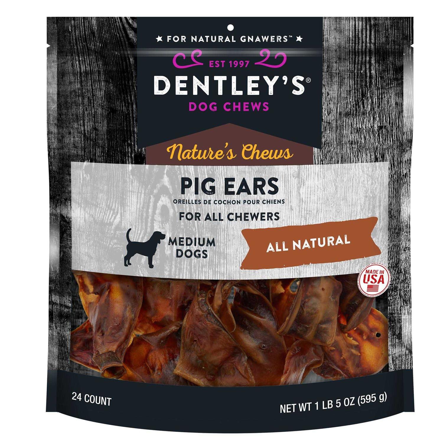 Dentley’s Nature’s Chews Pig Ears Dog Treats - Healthber