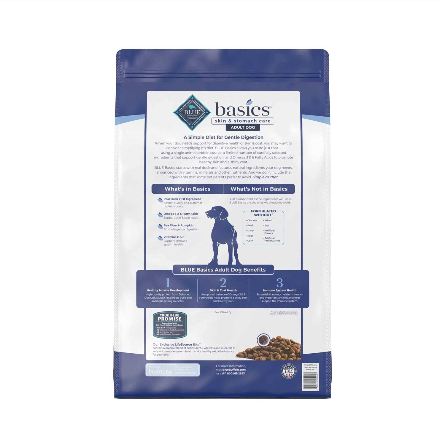 Blue Buffalo Basics Grain Free Adult Duck & Potato Recipe Dry Dog Food - Healthber