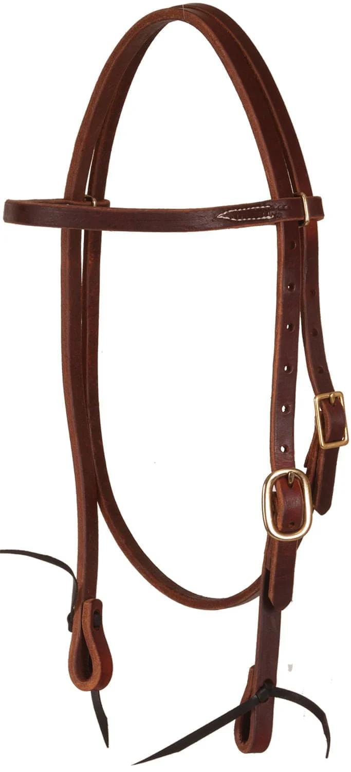 Oxbow Tack Premium Harness Leather Pre-Oiled Browband Headstall - Healthber