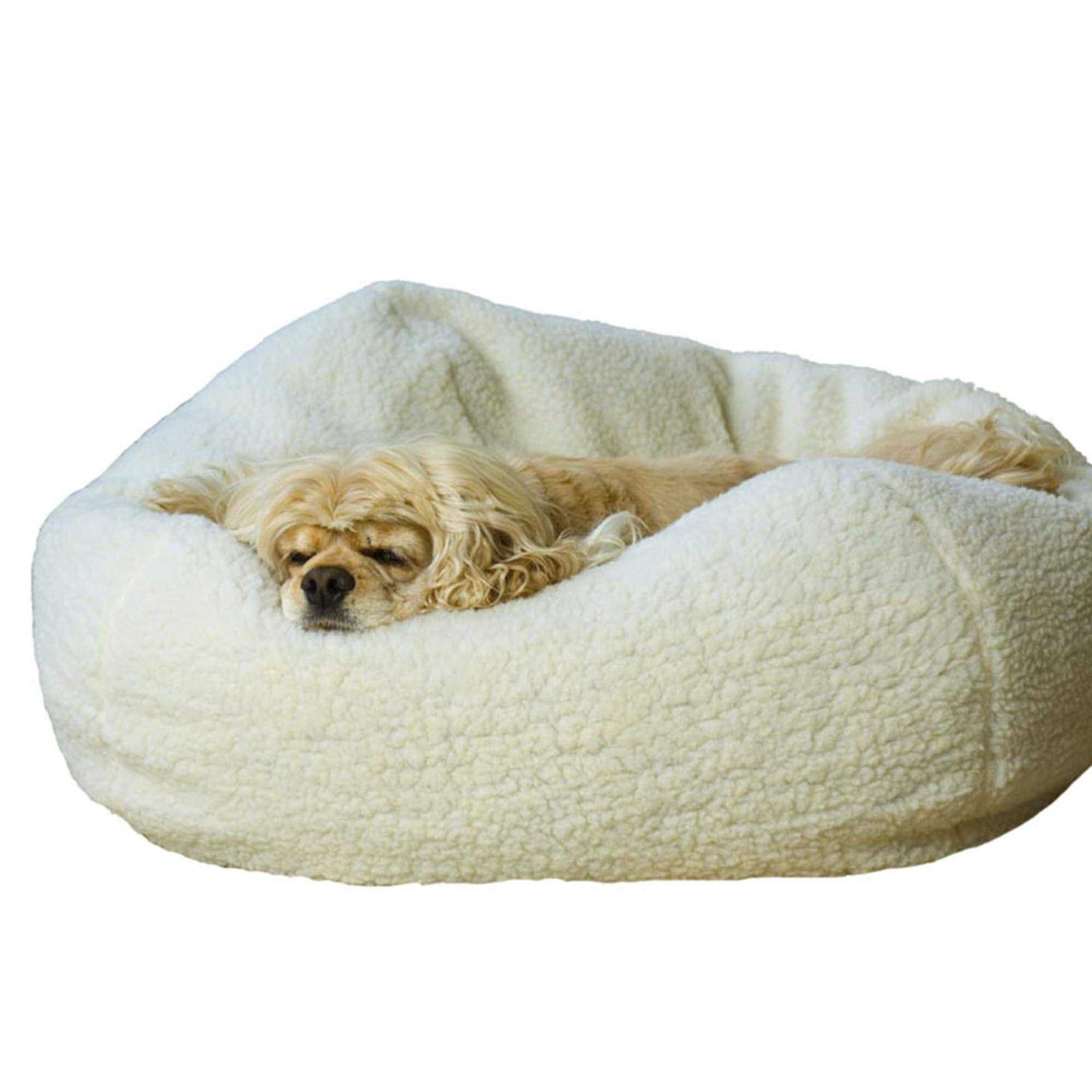 Carolina Pet Sherpa Puff Ball Bed - Healthber