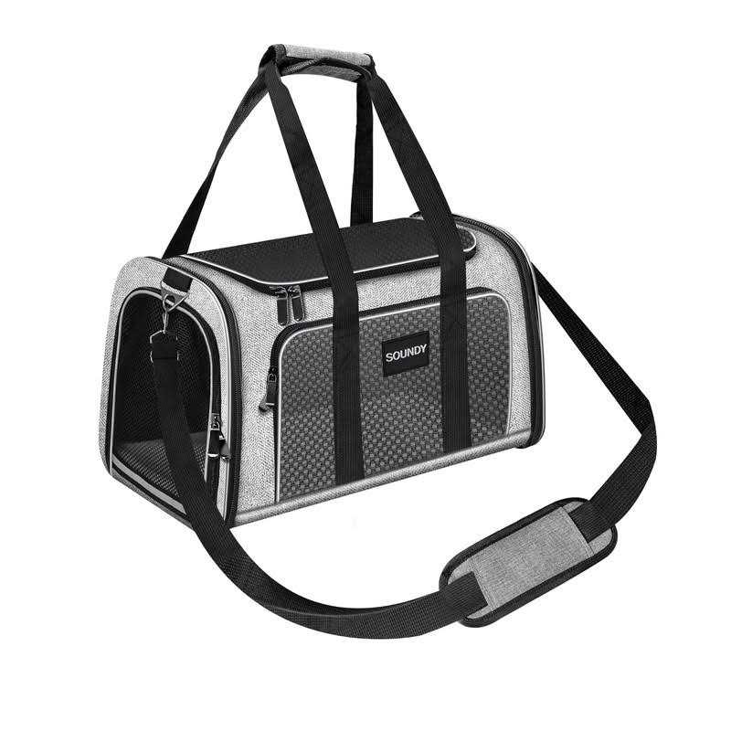 Soundy Dog Carrier Cat Carriers Airline Approved Pet Carrier for Small Medium Dogs Cats Puppies Collapsible Soft Sided Travel Puppy car - Healthber
