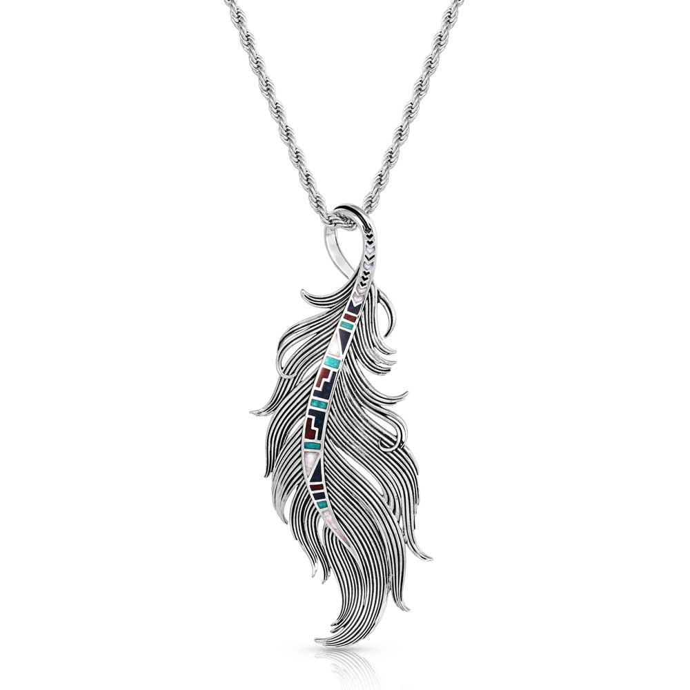 Montana Silversmiths Women's Trailblazer Feather Charm Necklace - Healthber