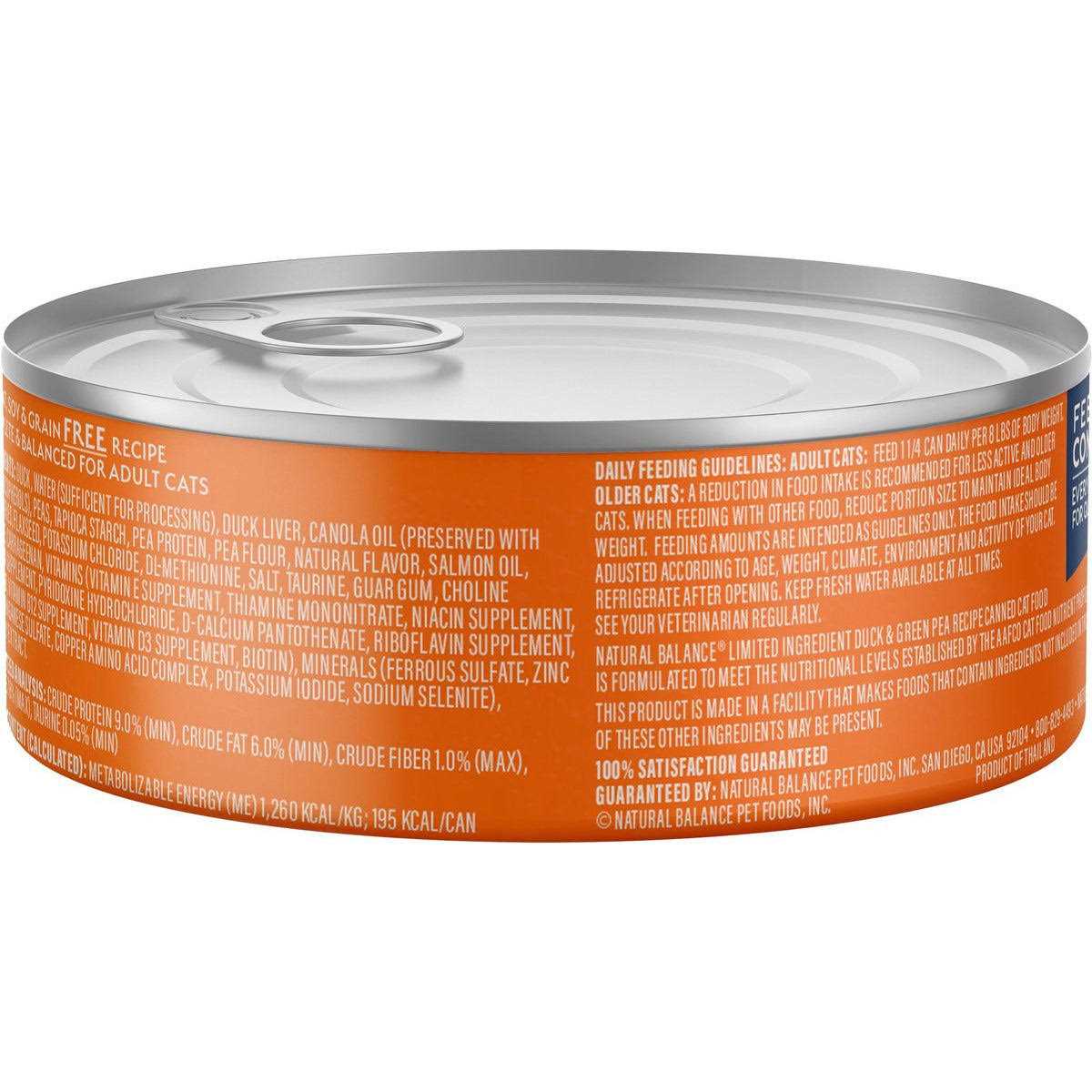 Natural Balance Limited Ingredient Diets Duck & Green Pea Formula Cat Food - Healthber