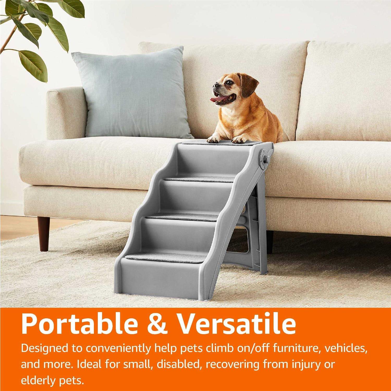 Amazon Basics Foldable Steps for Dogs and Cats - Healthber