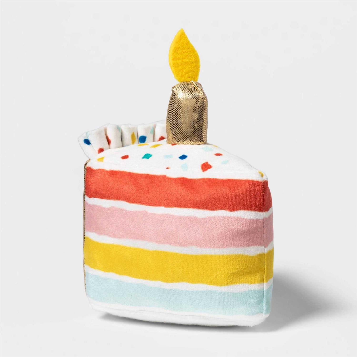 Boots & Barkley Birthday Cake Slice Plush Dog Toy - Healthber