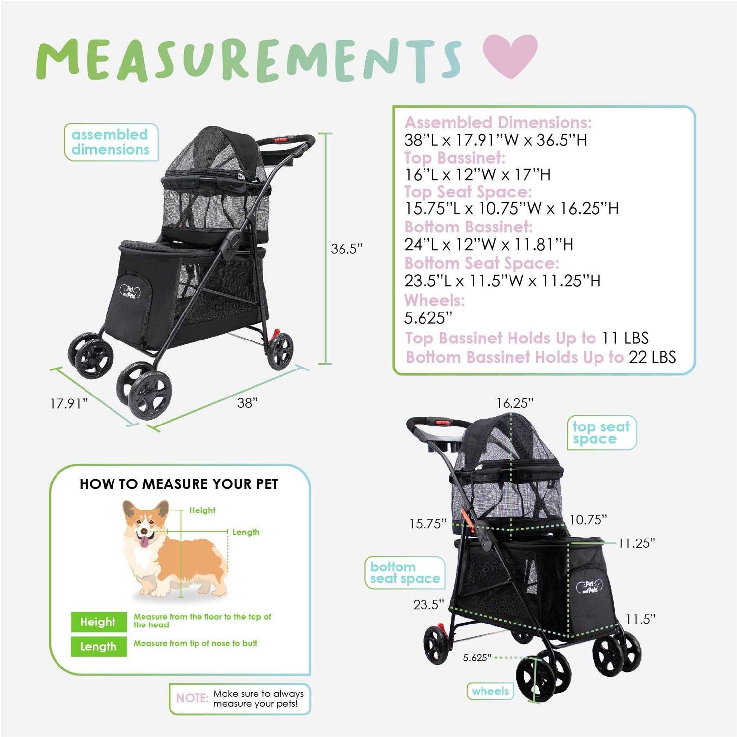 Petique Double Decker Pet Stroller - Healthber