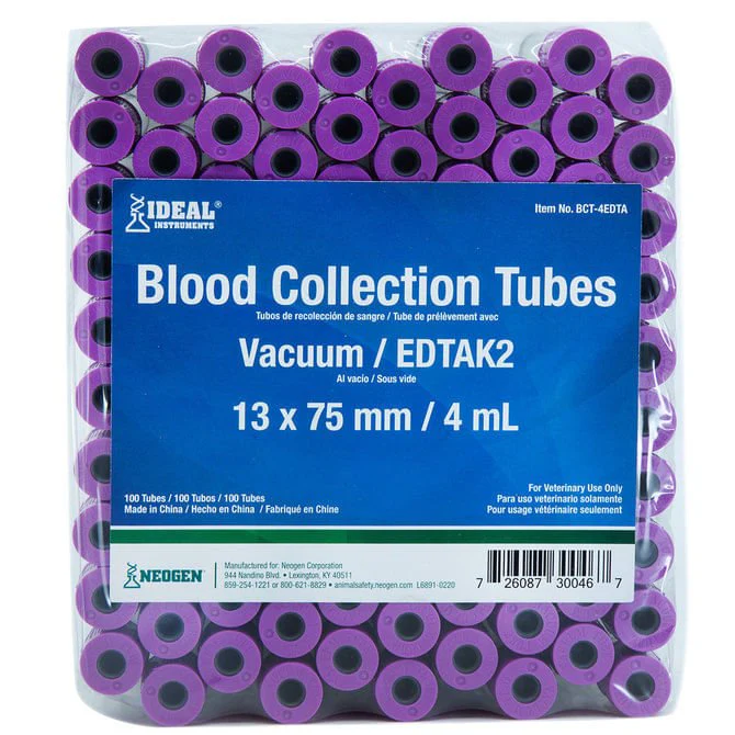Ideal Blood Collection Vacuum Tubes, Lavender, 4mL, 100 ct - Healthber