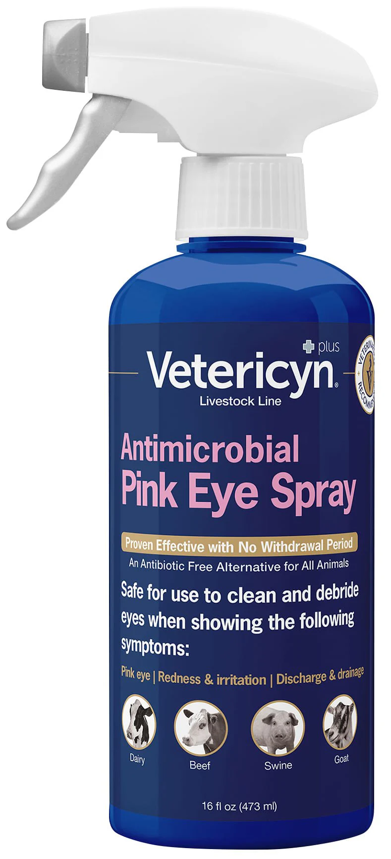 Vetericyn Plus Antimicrobial Pinkeye Spray, 16 oz - Healthber