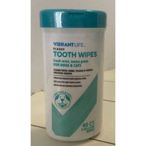 Vibrant Life Plaque Tooth Wipes for Cats & Dogs - Healthber