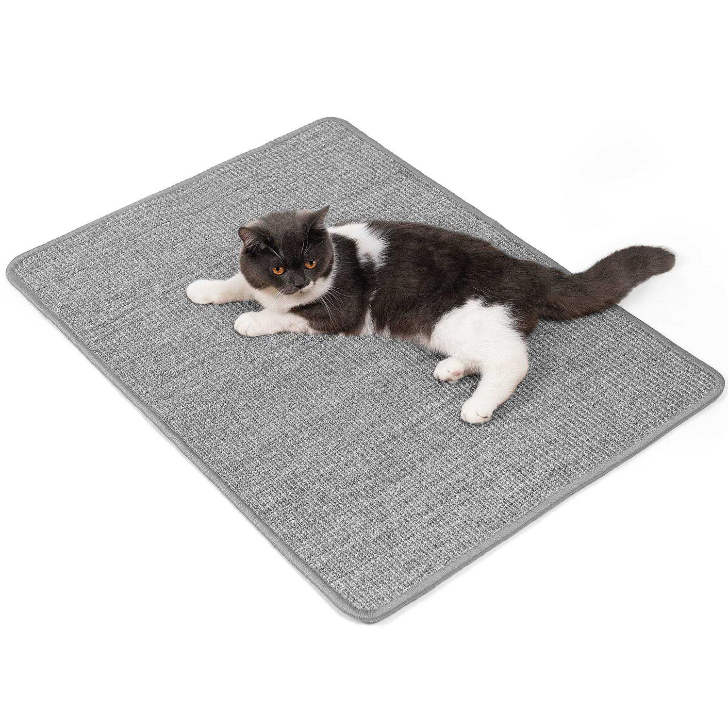 Conlun Cat Scratcher Mat,Natural Sisal Cat Scratch Pad,Horizontal Floor Cat Scratching Pads Rug for Indoor Cats Grinding Claws Nails,Cat Furniture - Healthber