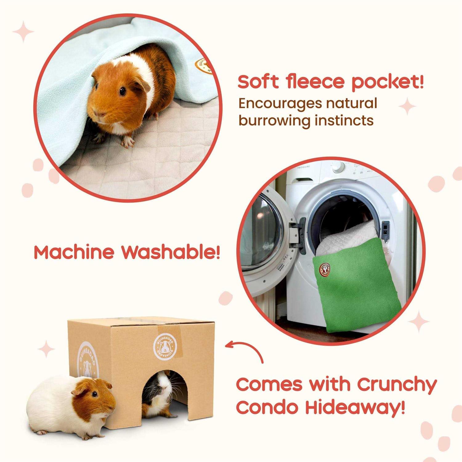 GuineaDad Liners Guinea Pig Fleece Cage Liner Bedding - Healthber