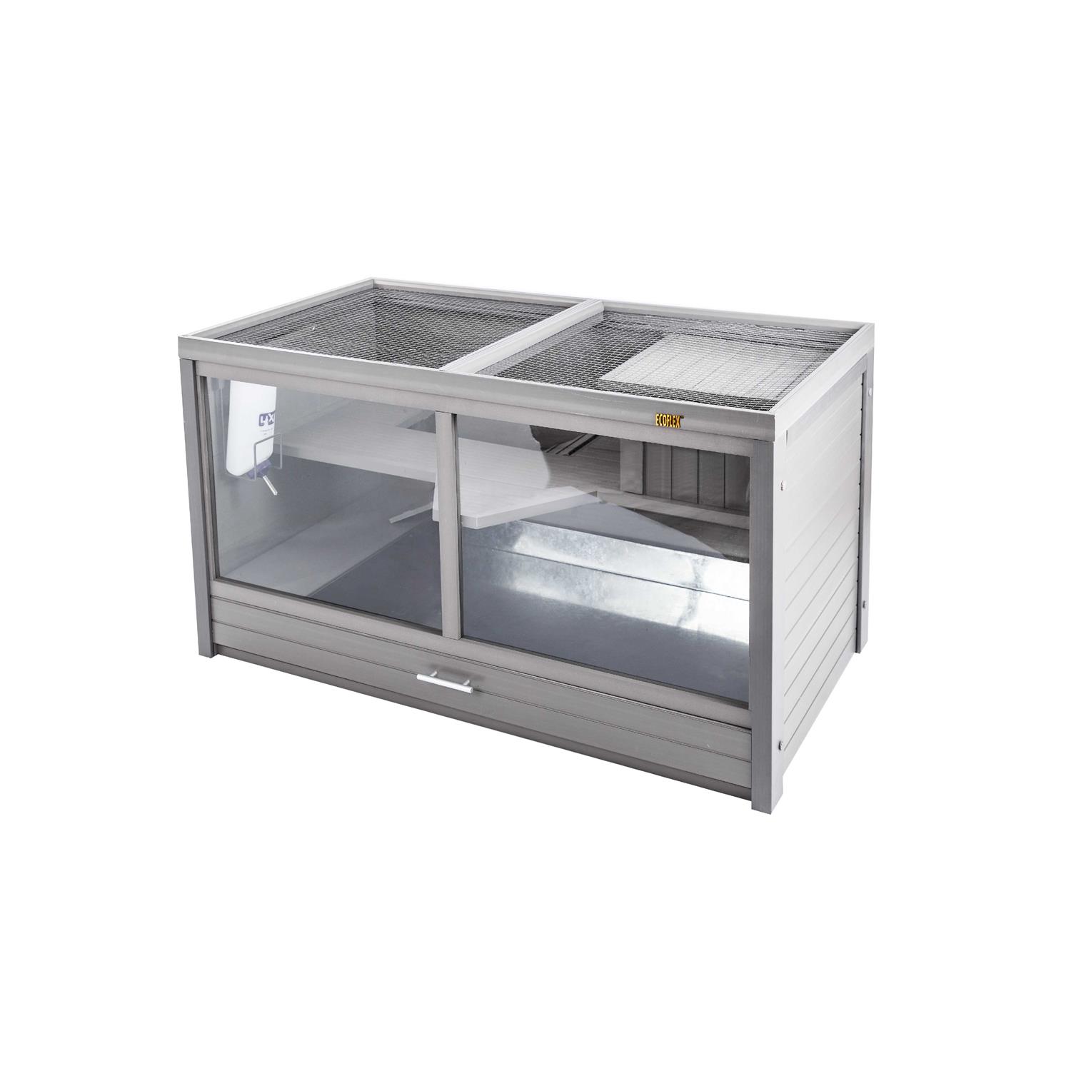 New Age Pet ecoFLEX Park Avenue Jumbo Rabbit Hutch Nantucket Grey - Healthber