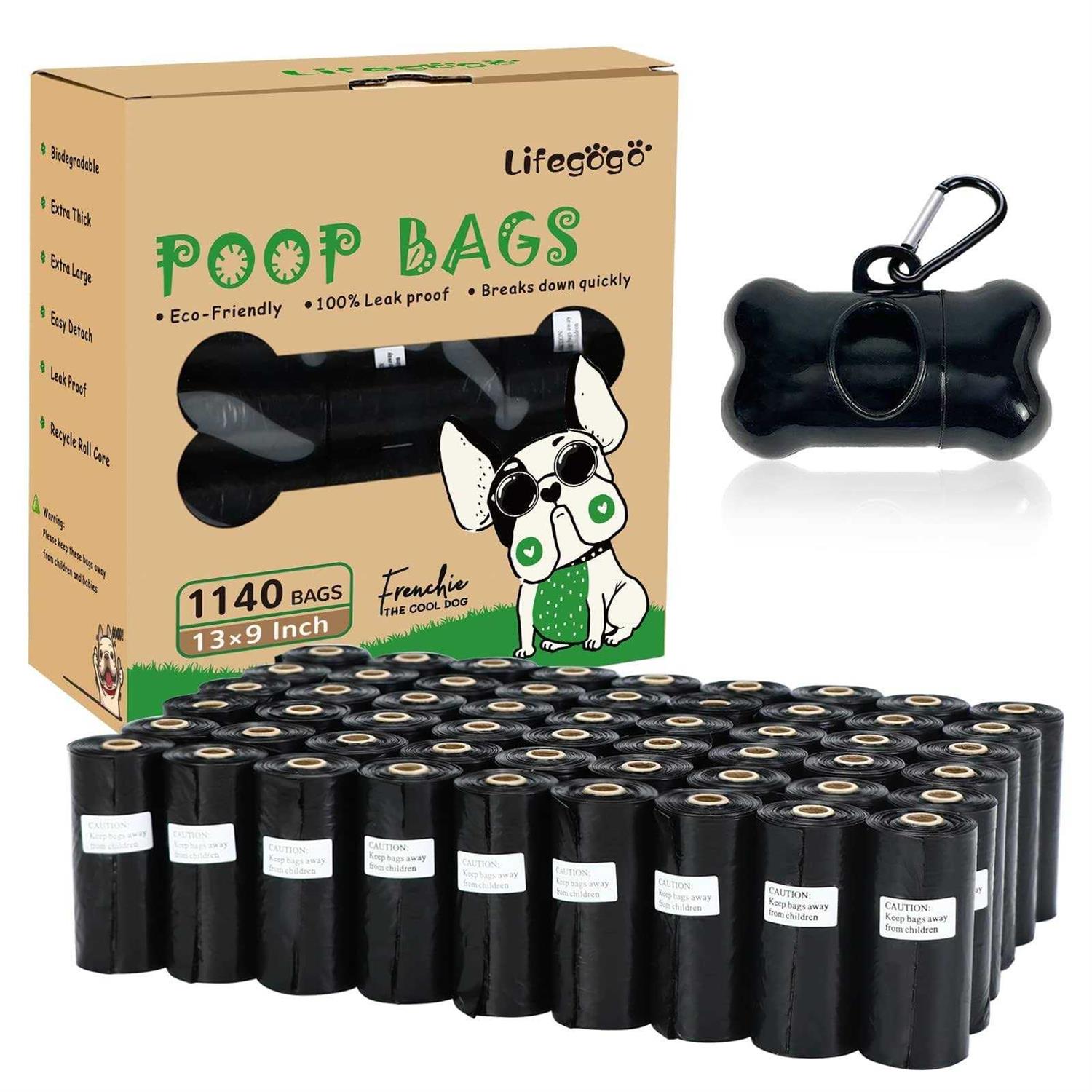 Lifegogo Dog Poop Bag 1140 Counts 57 Rolls Unscented Doggy Poop Bags - Healthber