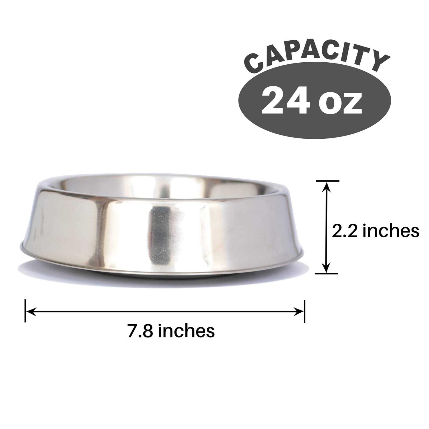 Iconic Pet 2 pack Anti Ant Stainless Steel Non Skid Pet Bowl for Dog or Cat - Healthber