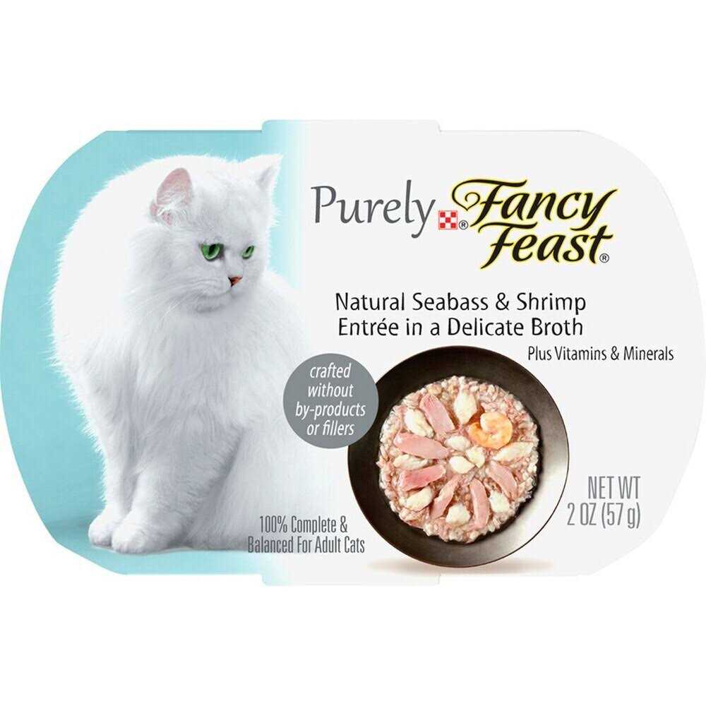 Fancy Feast Purely Natural Seabass & Shrimp in Broth Cat Food - Healthber