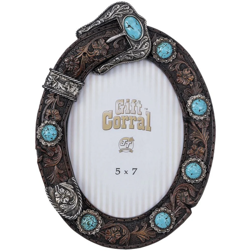 Belt Buckle Oval Picture Frame - Healthber