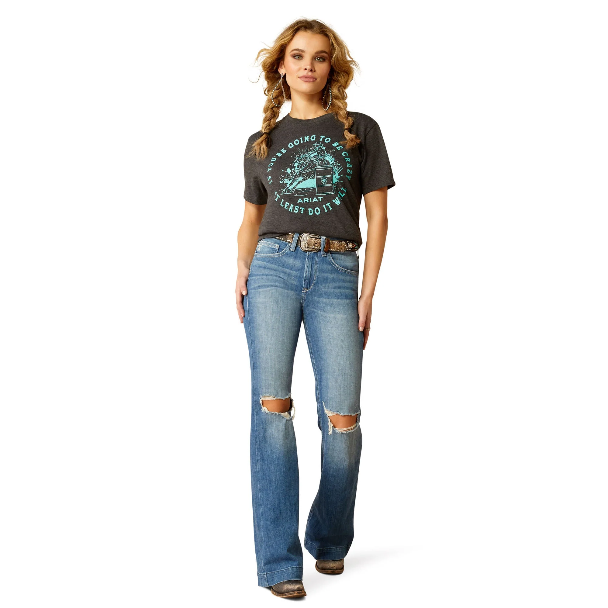 Ariat Women's Barrel Beauty Shortsleeve Shirt - Healthber