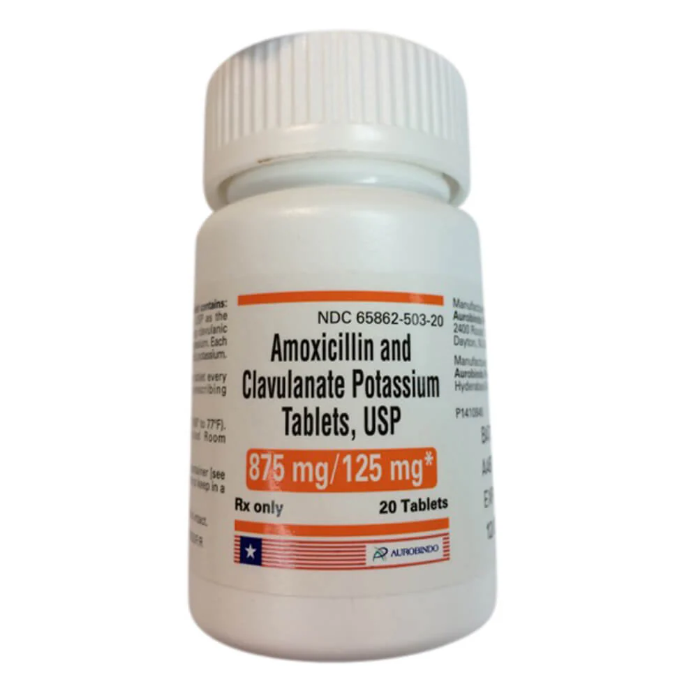 Rx Amoxicillin & Clavulanate Potassium (Generic) Tablets for Dogs & Cats, 125mg - Healthber