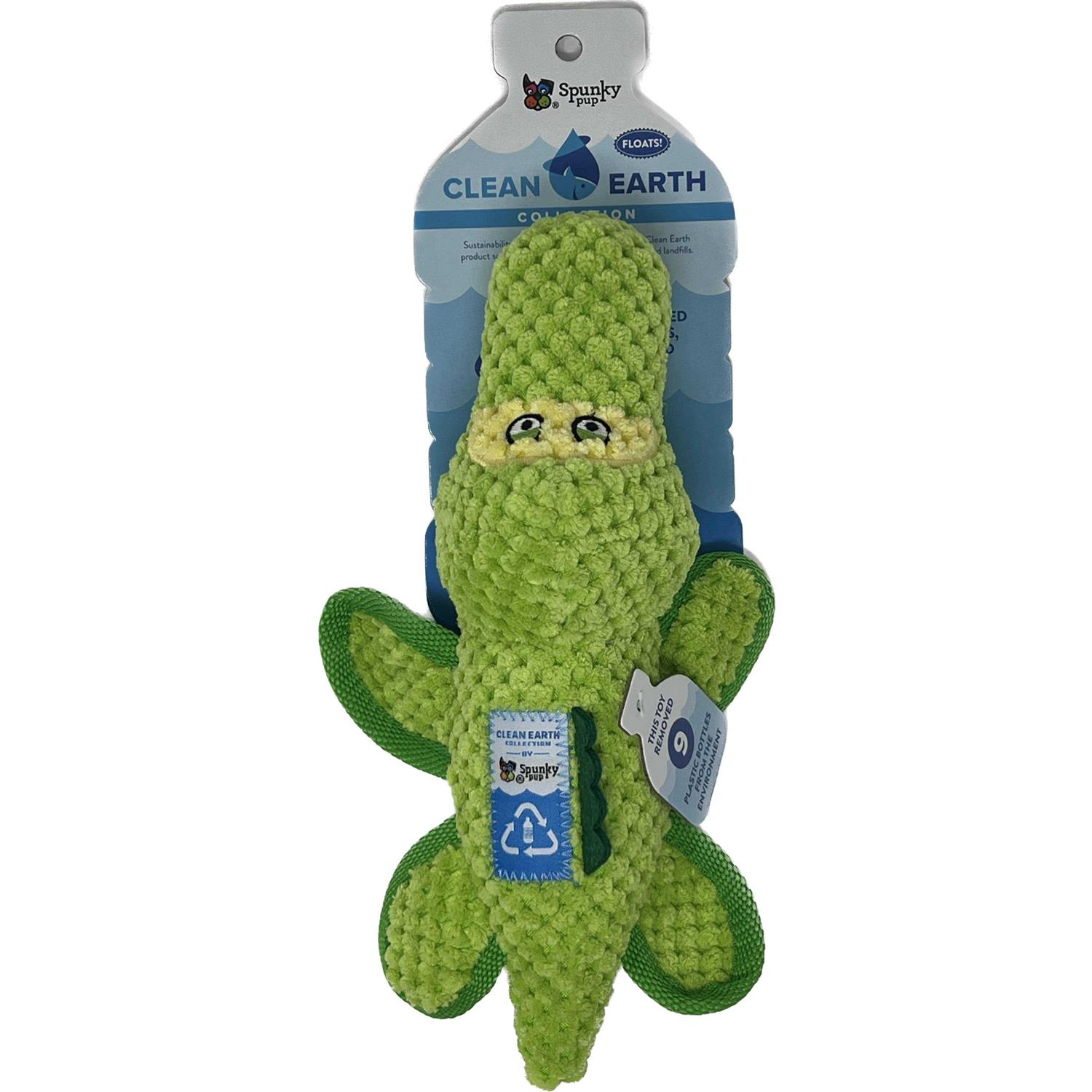 Spunky Pup Clean Earth Plush Turtle Dog Toy - Healthber