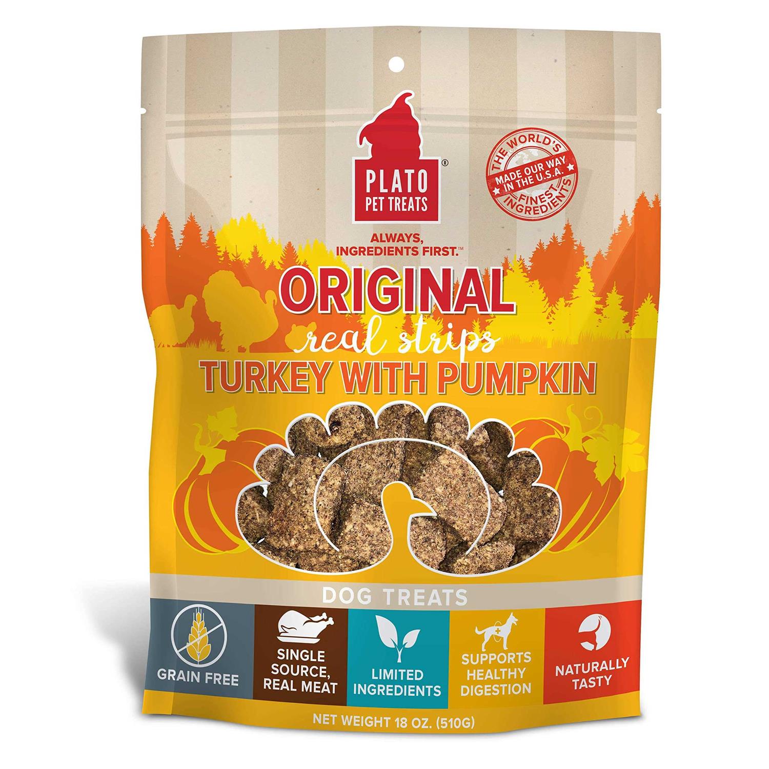 Plato Real Strips Turkey Dog Treats - Healthber