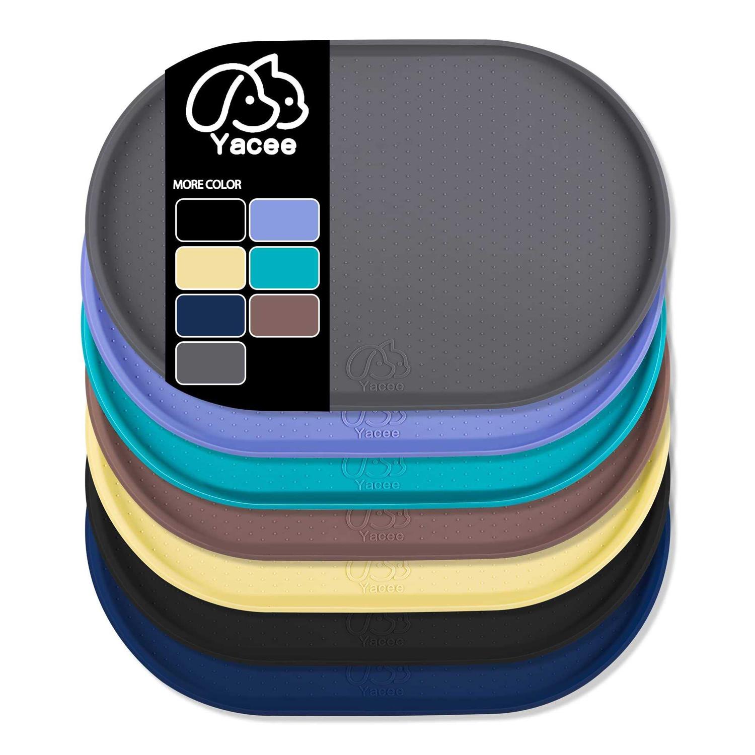 Yacee Silicone Dog Food Mat Waterproof, Easy clean in Dishwasher, Pet and cat Mats 05 Raised Edges - Healthber