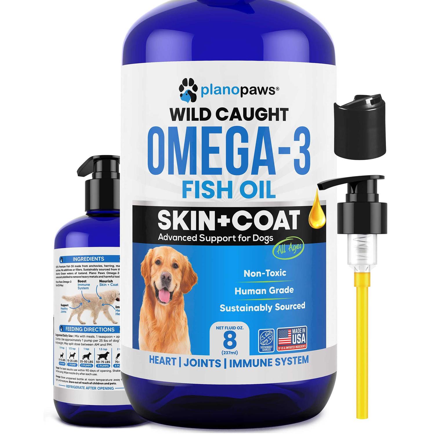 planopaws Omega 3 Fish Oil for Dogs Better Than Salmon Oil for Dogs - Healthber