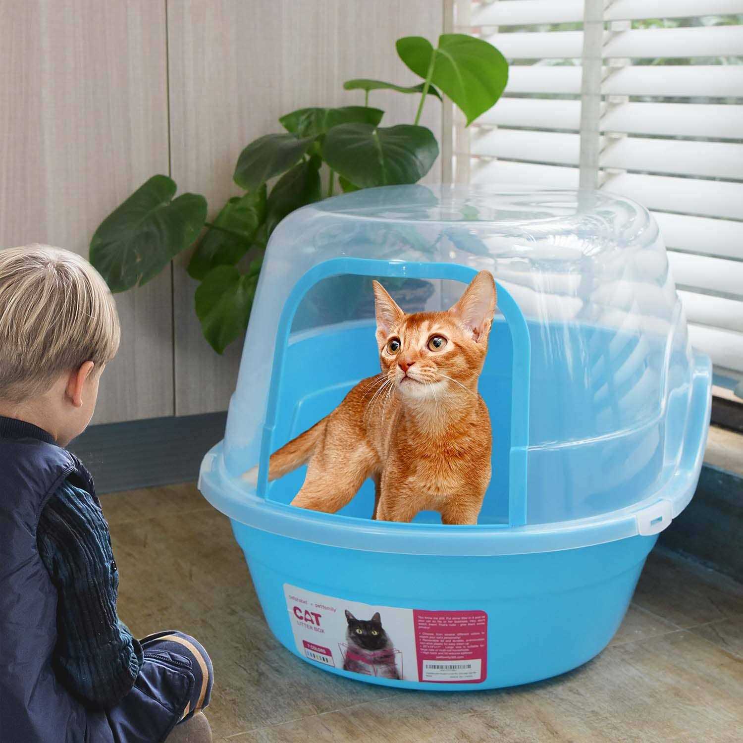 Petfamily Jumbo Hooded Cat Litter Box - Healthber