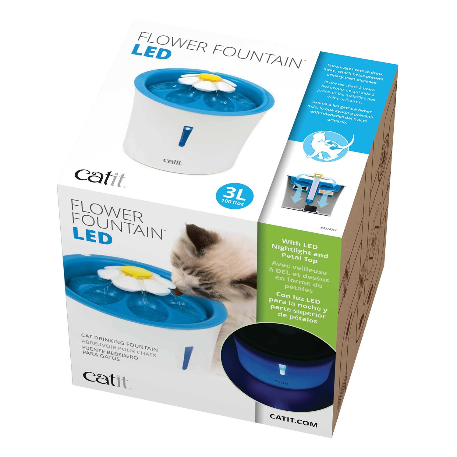 Catit Flower Fountain with LED Nightlight - Healthber