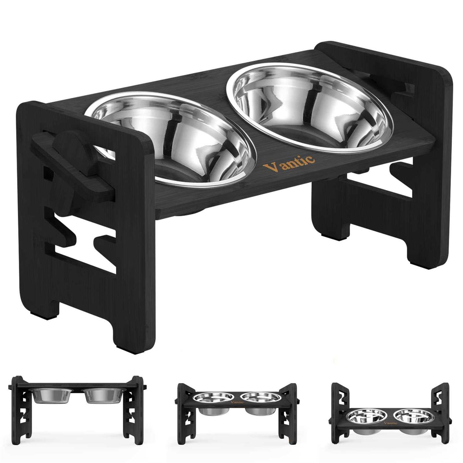 Vantic Elevated Dog Bowls-Adjustable Raised Dog Bowls with Stand for Small Size Dogs and Cats,Durable - Healthber