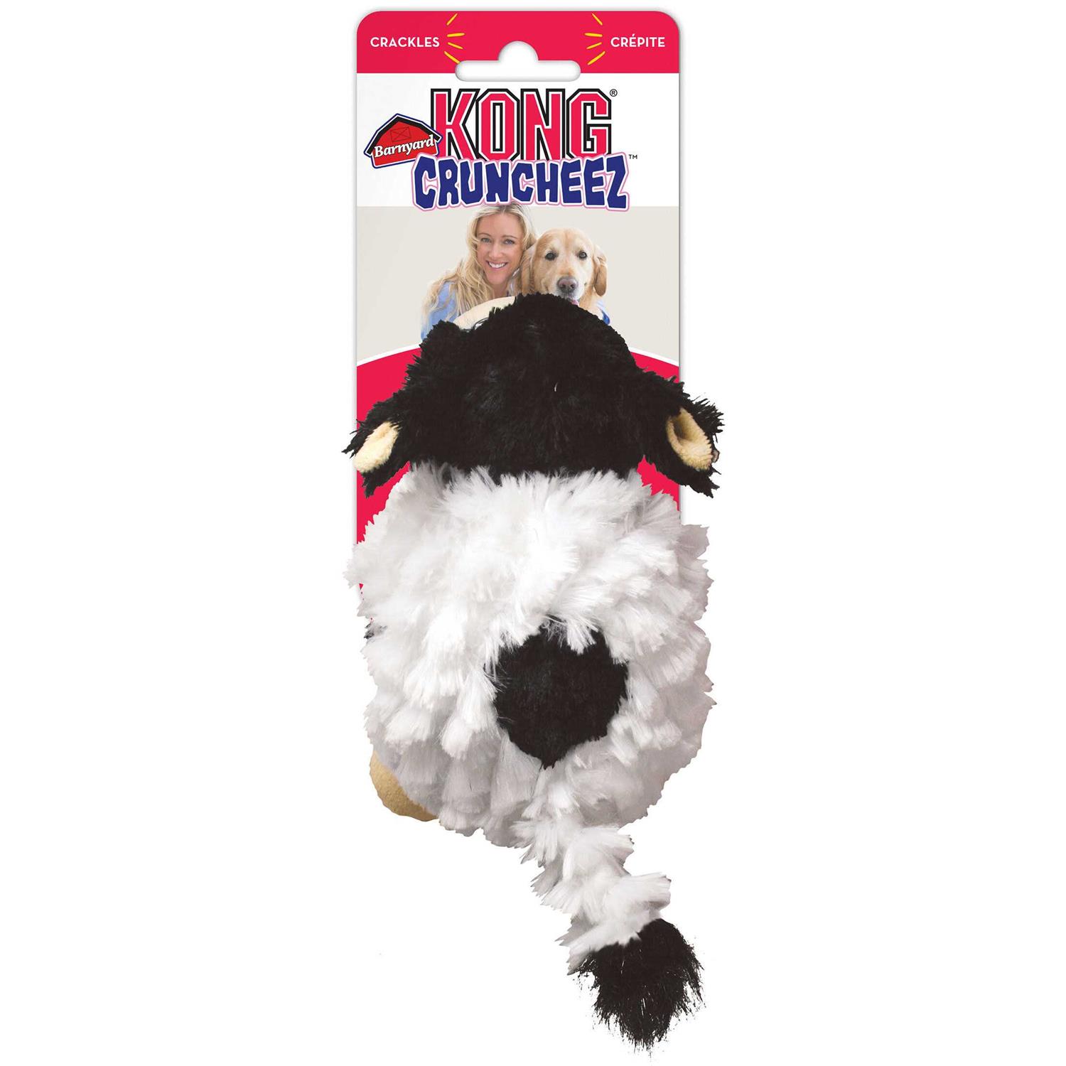 KONG Barnyard Cruncheez Cow Dog Toy - Healthber