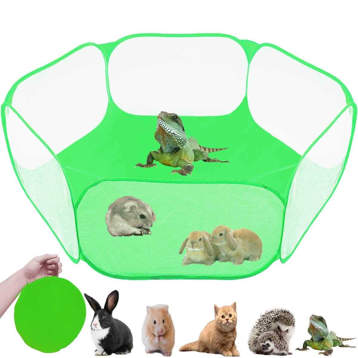 GABraden Small Animals Tent,Reptiles Cage,Breathable Transparent Pet Playpen Pop Open Outdoor/Indoor Exercise Fence,Portable Yard Fence - Healthber