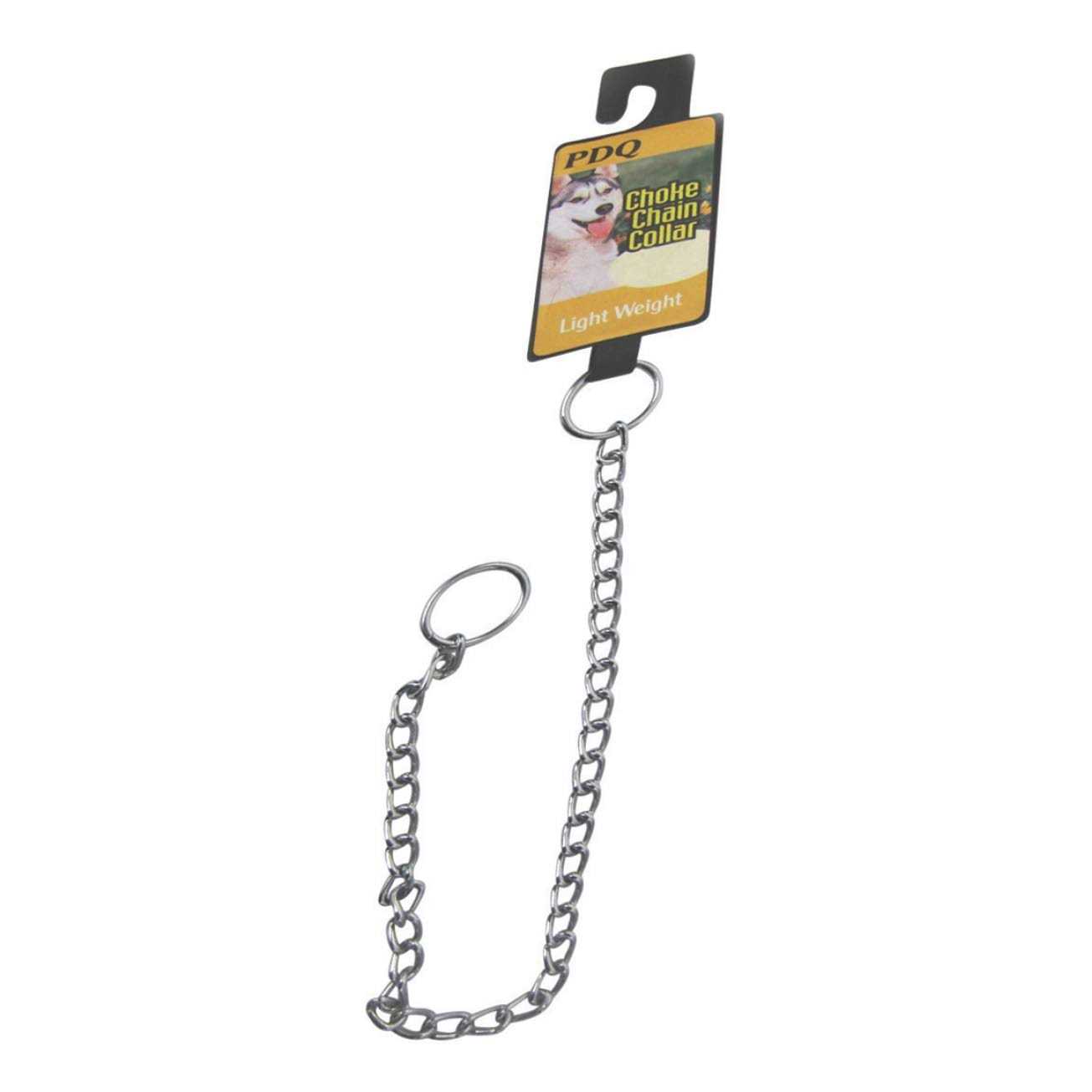PDQ Choke Chain Collar Silver Lightweight Steel Dog Small/Medium - Healthber
