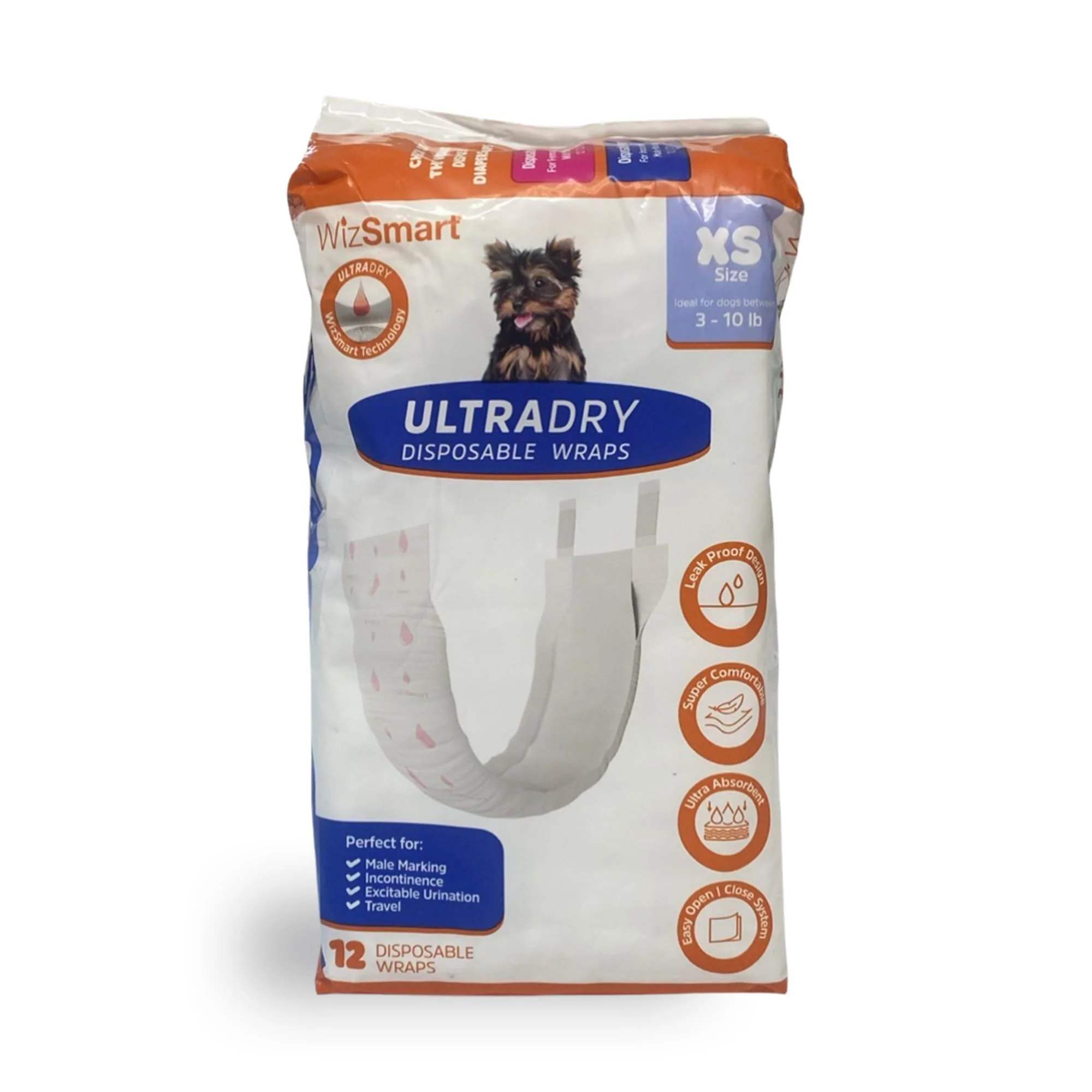 WizSmart UltraDry Male Wraps, 12 ct - Healthber