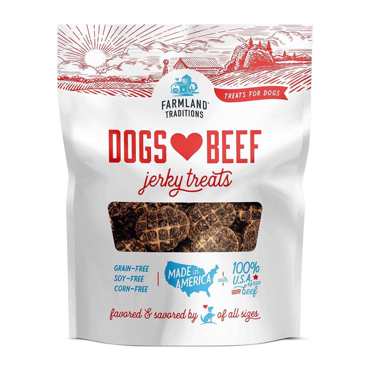 Farmland Traditions Dogs Love Beef Jerky Treats - Healthber