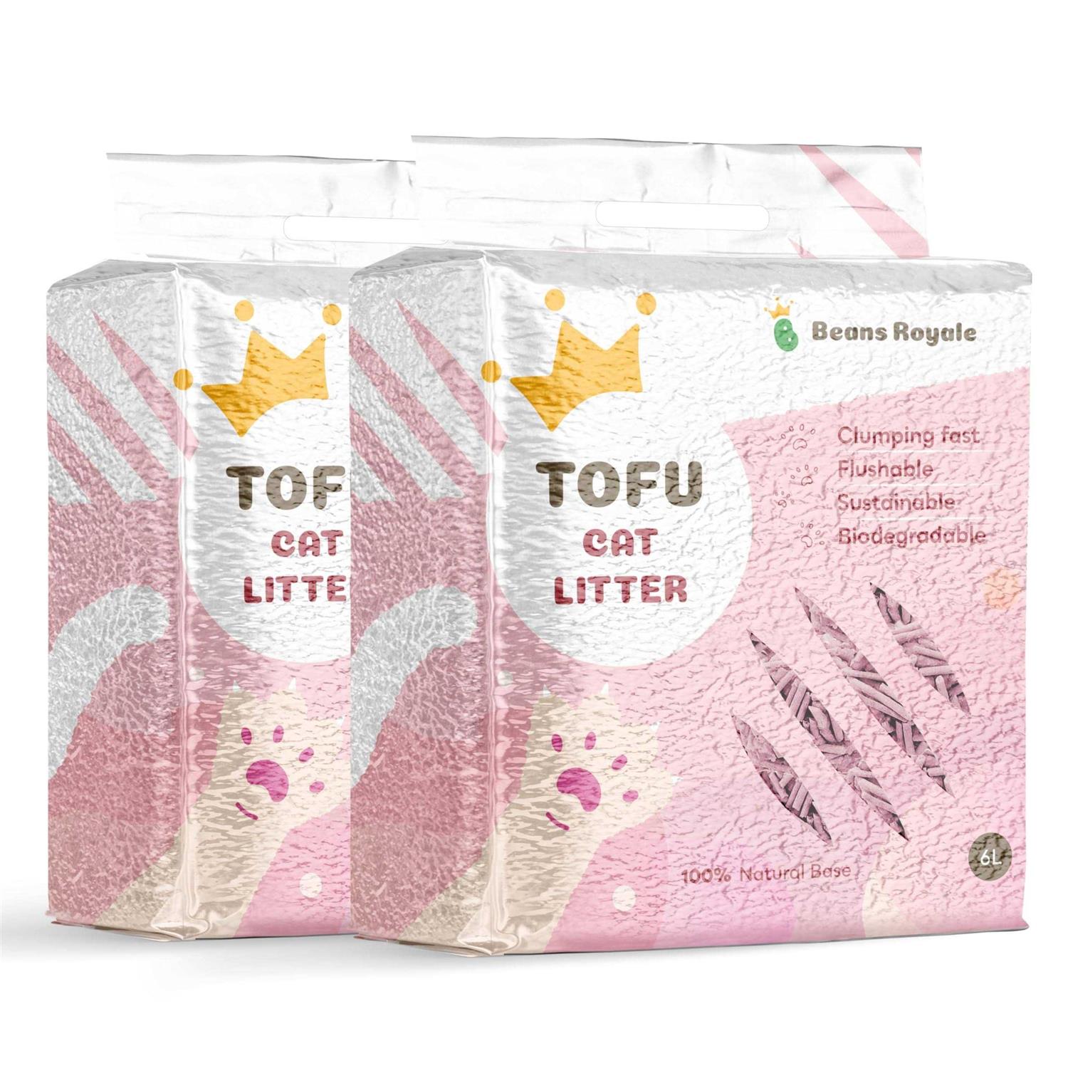 Beans Royale 2pcs Pack Tofu Cat Litter Clumping Kitty Litter - Healthber