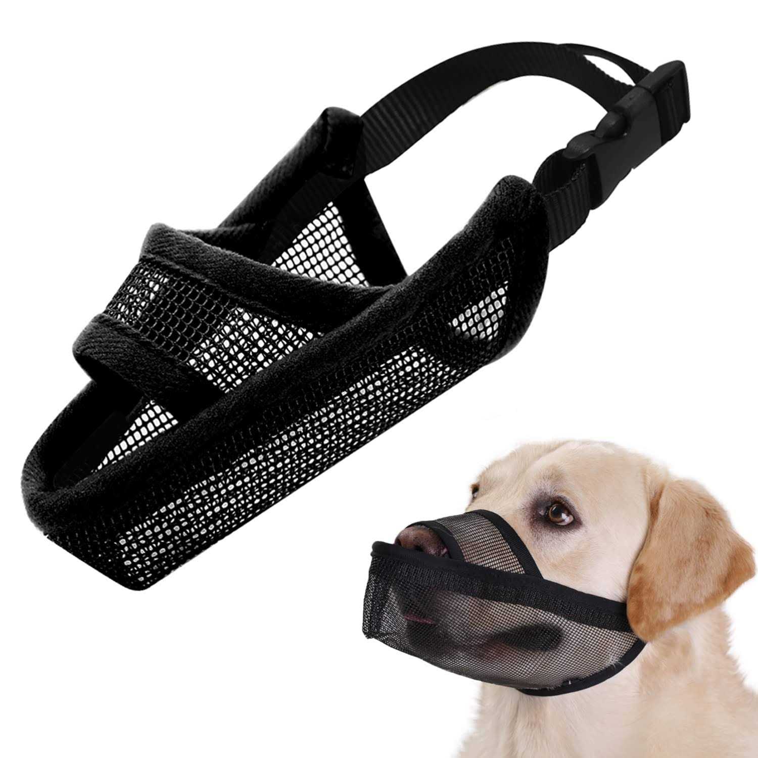 Crazy Felix Nylon Dog Muzzle for Small Medium Large Dogs, Air Mesh Breathable and Drinkable Pet Muzzle for Anti-Biting Anti-Barking Licking - Healthber