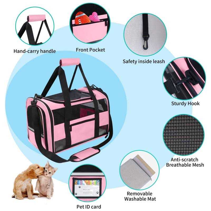 CUSSIOU Cat Carrier Dog Carrier Pet Carrier Airline Approved for Small Dogs Medium Cats Puppies Under 15 Lbs - Healthber