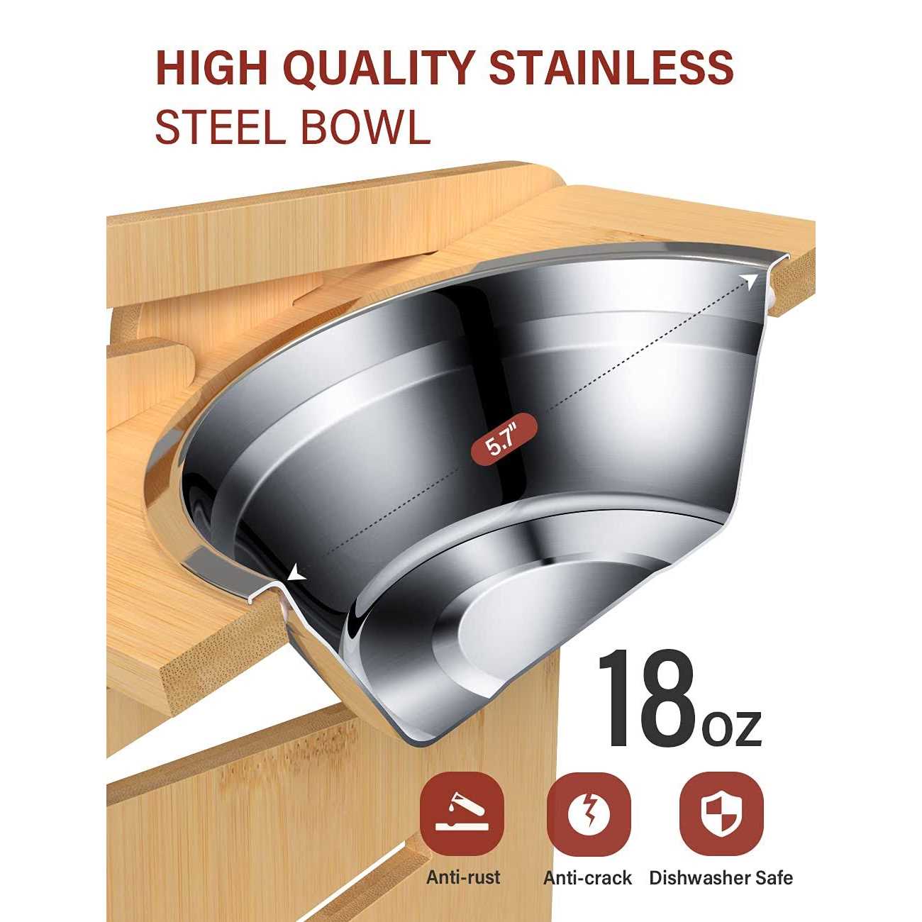 Vantic Elevated Dog Bowls-Adjustable Raised Dog Bowls with Stand for Small Size Dogs and Cats,Durable - Healthber