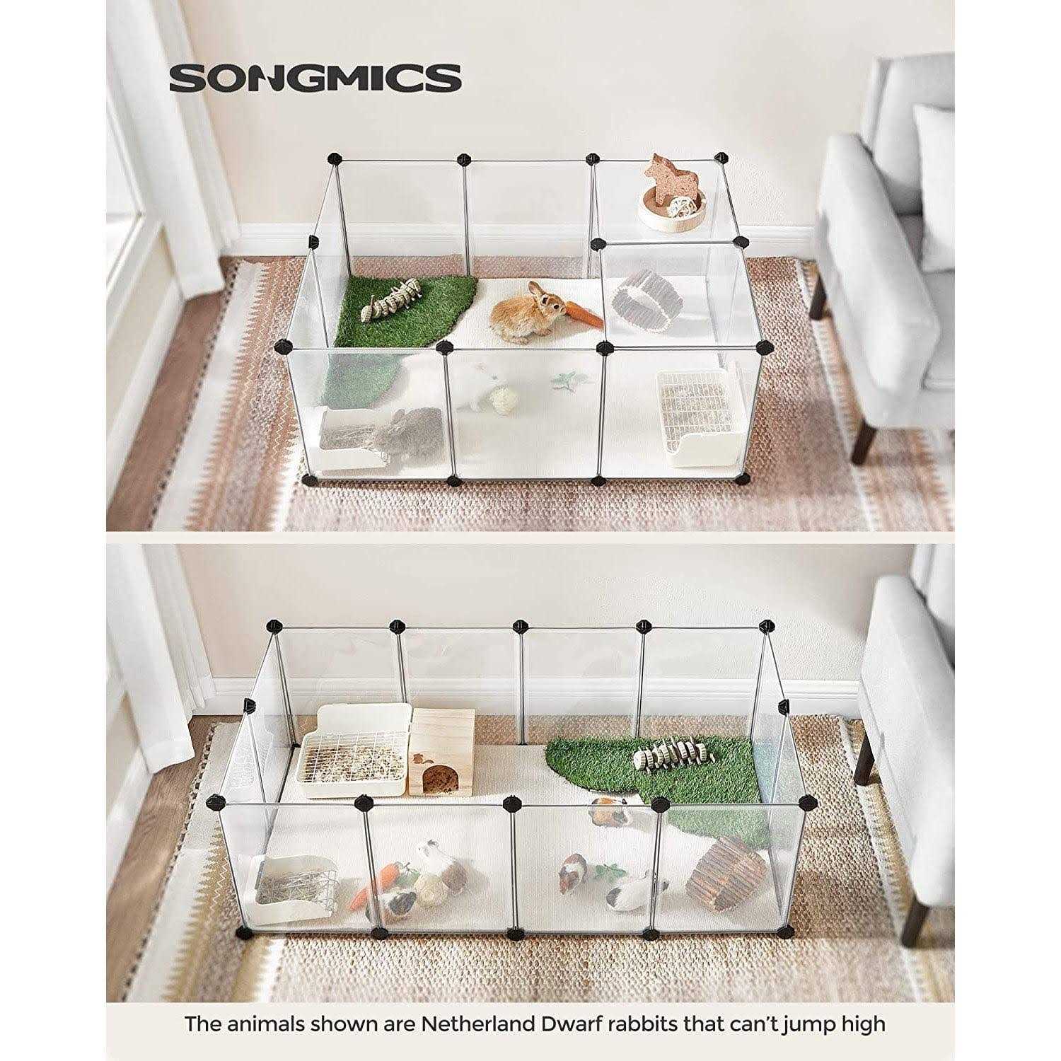 SONGMICS DIY Plastic Pet Playpen with Floor - Healthber