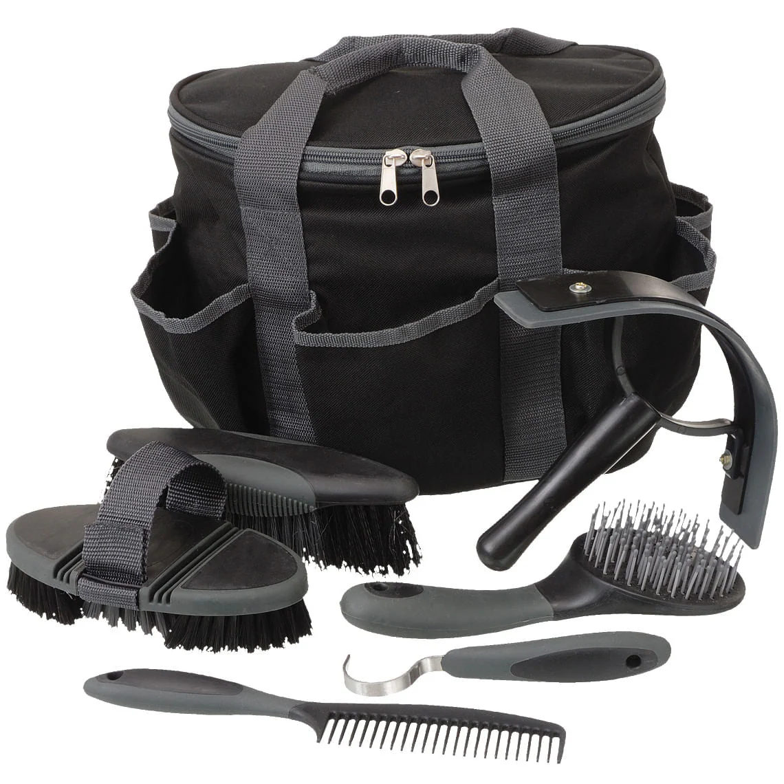 Great Grips 6 Piece Horse Grooming Kit with Bag - Healthber