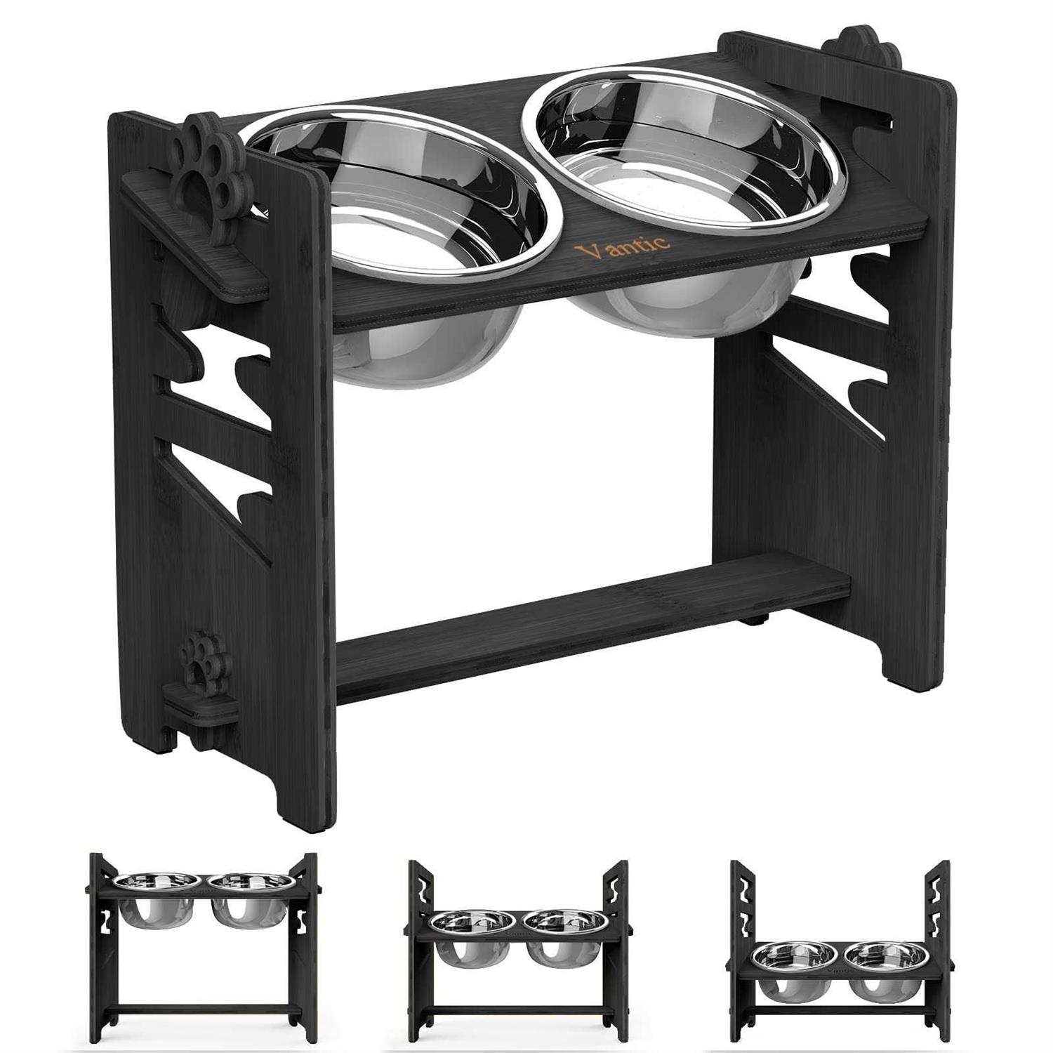 Vantic Elevated Dog Bowls-Adjustable Raised Dog Bowls with Stand for Small Size Dogs and Cats,Durable - Healthber