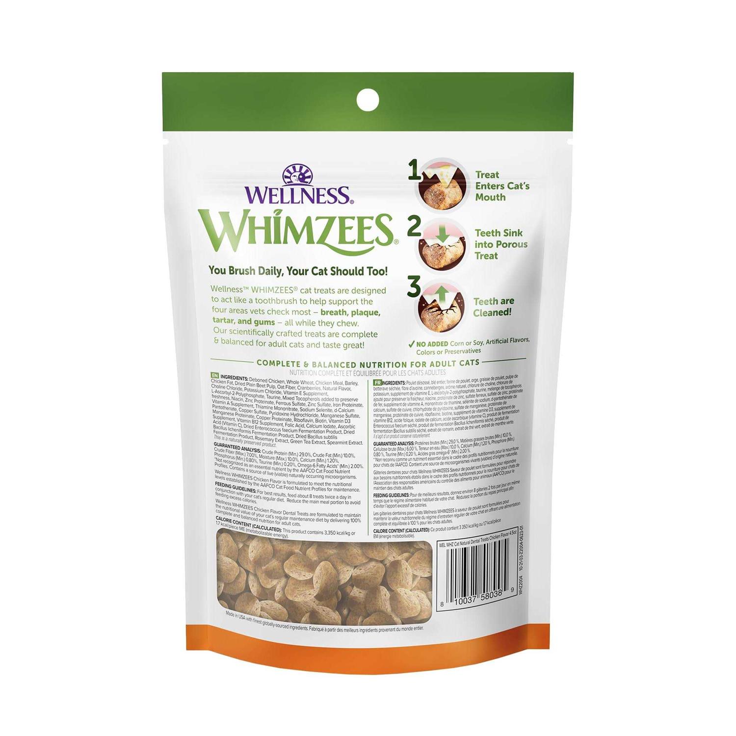 Whimzees Natural Dental Chicken Cat Treats - Healthber